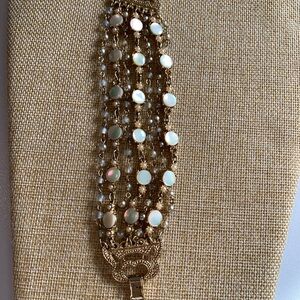 1950’s Egyptian Revival multi strand bracelet in great condition for age.